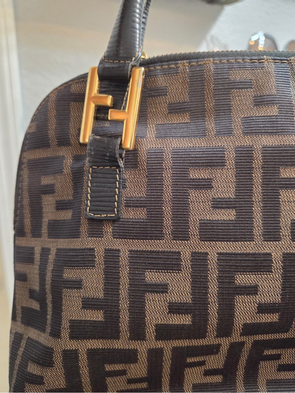 Fendi Brown Monogram Top-Handle Bag - Picture 5 of 6